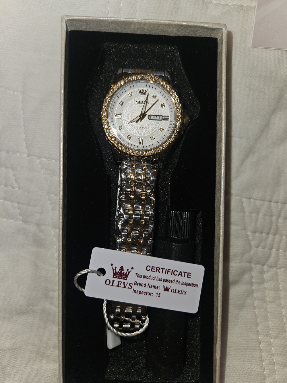 OLEVS Women’s Two-Tone Gold & Silver Watch with White Dial